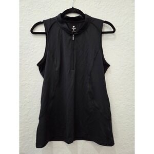 FitsT4 Womens Sleeveless Cycling Jersey Quarter Zip Bike‎ Tank Top Black Small